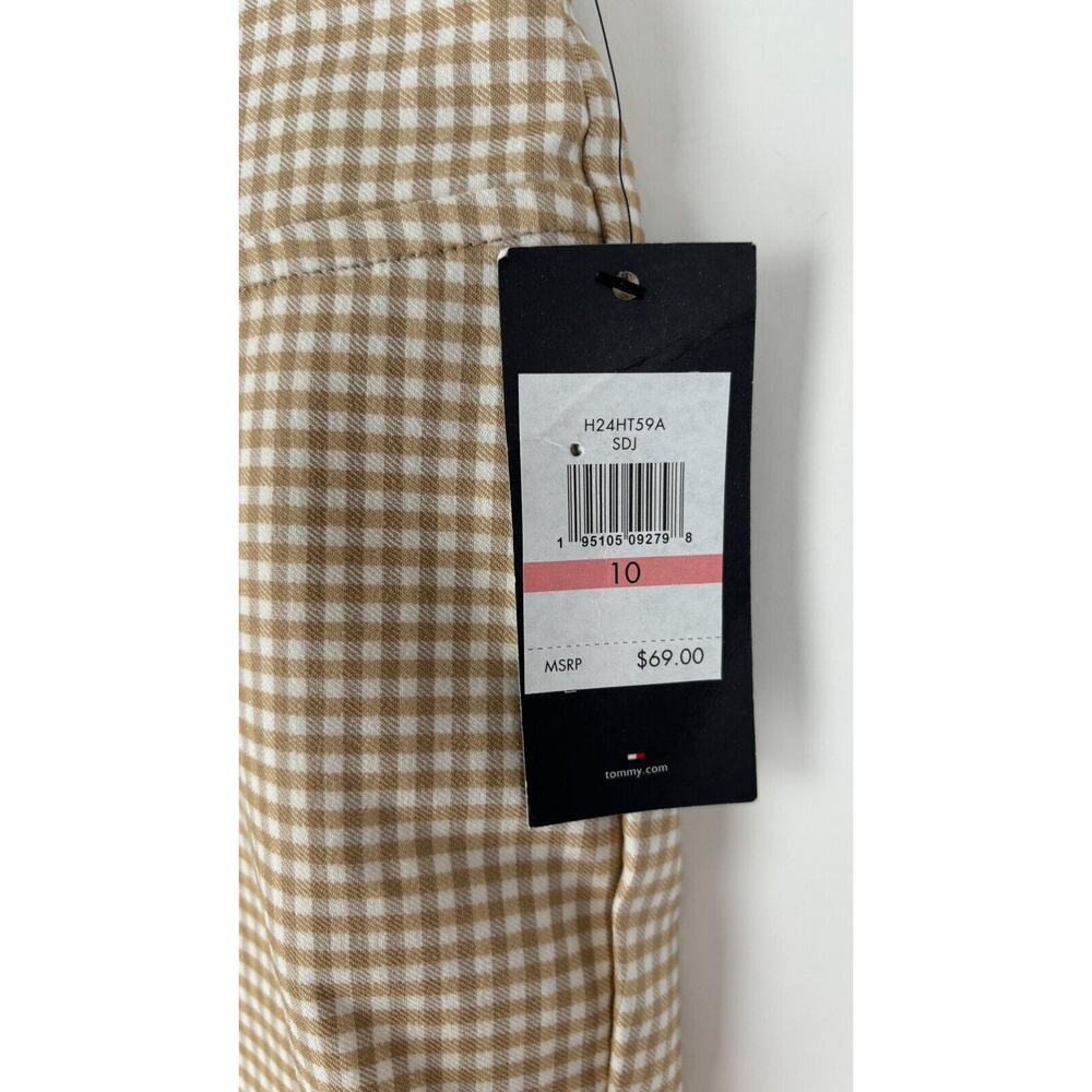 Tommy Hilfiger Womens Beige Gingham Stretch Pull On Shorts Size 10 NWT - Picture 8 of 10
